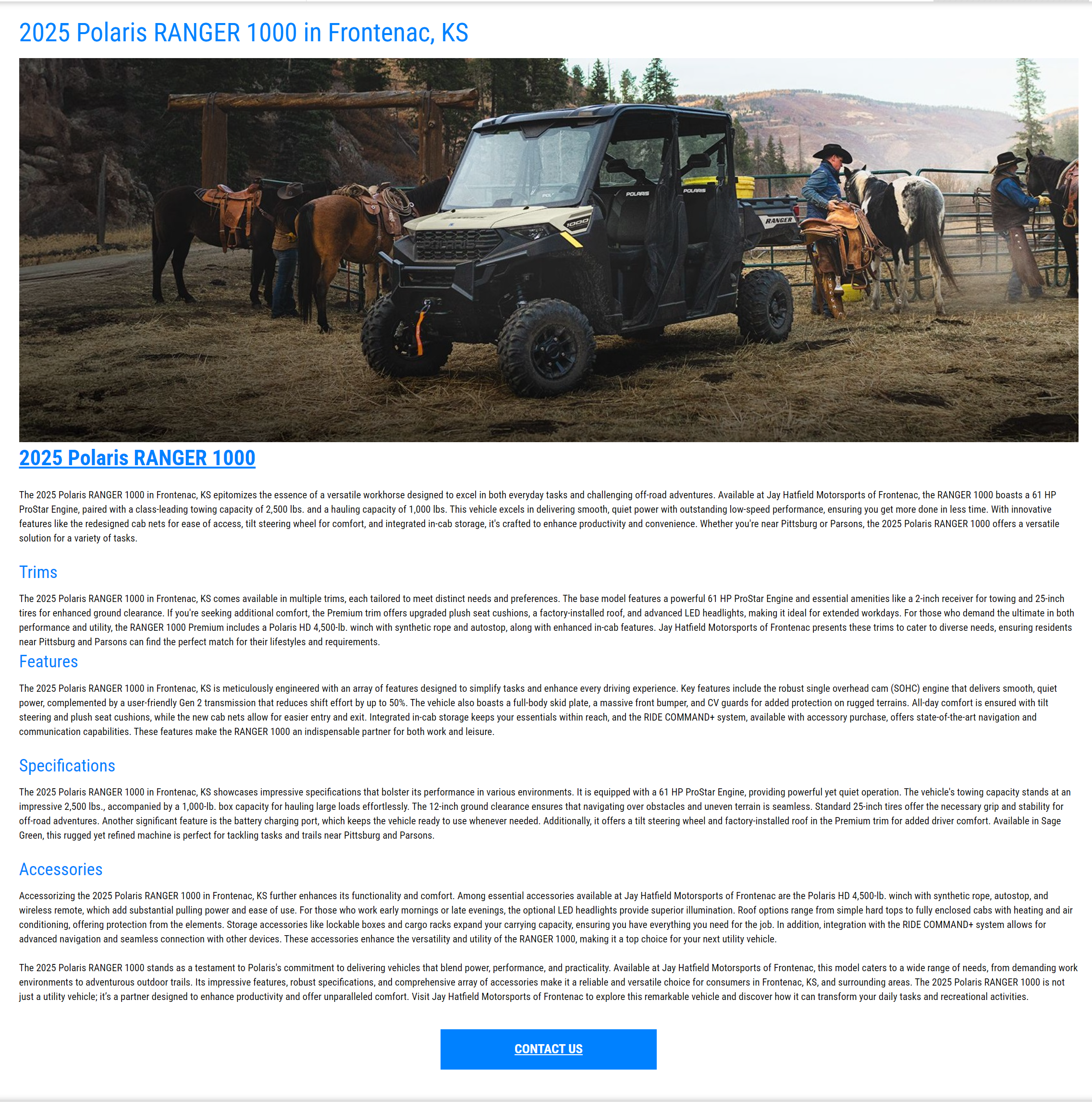 polaris car webpage